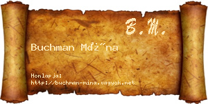 Buchman Mína névjegykártya
